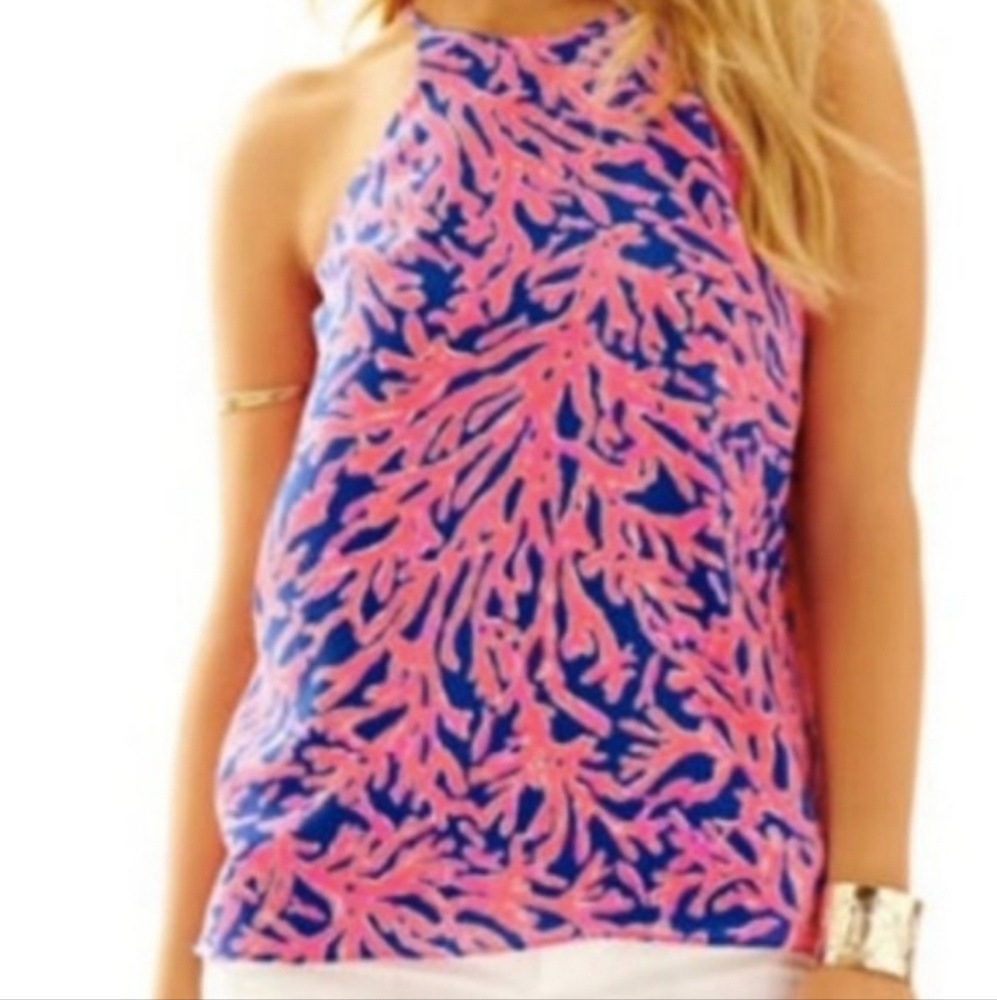 Lilly Pulitzer XXS Samba Did You Catch That Sleeveless Tank Top Silk